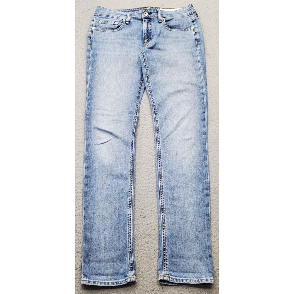 Rag & Bone Edgecliff Skinny Jeans Womens 25 Blue Denim Whiskered Faded Stretch